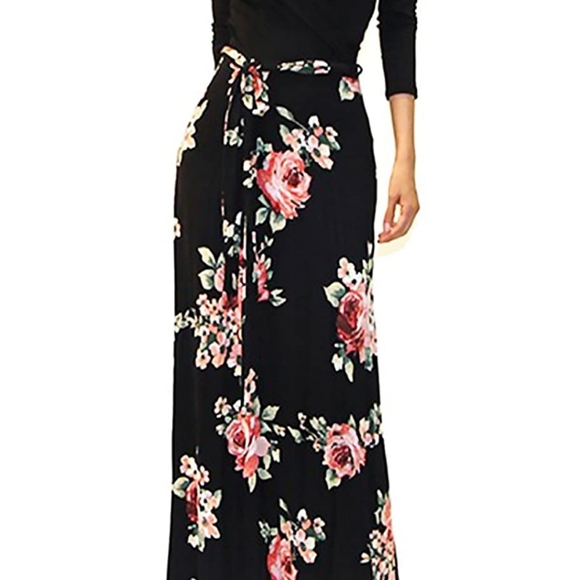 Dresses & Skirts - Black and Floral Maxi dress